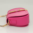 VERSACE Chain Shoulder Bag Leather 3way Pink Gold Auth 130285-4