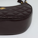 VERSACE Shoulder Bag Leather 2way Brown Gold Auth 130287-15