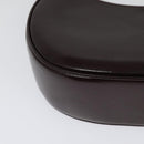 VERSACE Shoulder Bag Leather 2way Brown Gold Auth 130287-16