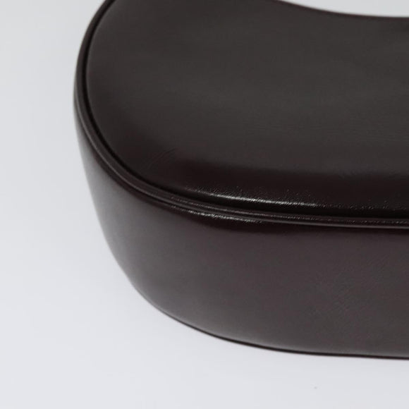 VERSACE Shoulder Bag Leather 2way Brown Gold Auth 130287