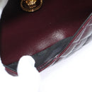 VERSACE Shoulder Bag Leather 2way Brown Gold Auth 130287-11