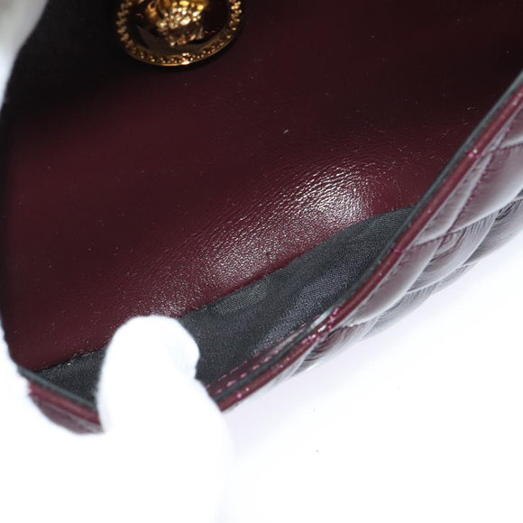 VERSACE Shoulder Bag Leather 2way Brown Gold Auth 130287