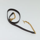 VERSACE Shoulder Bag Leather 2way Brown Gold Auth 130287-22