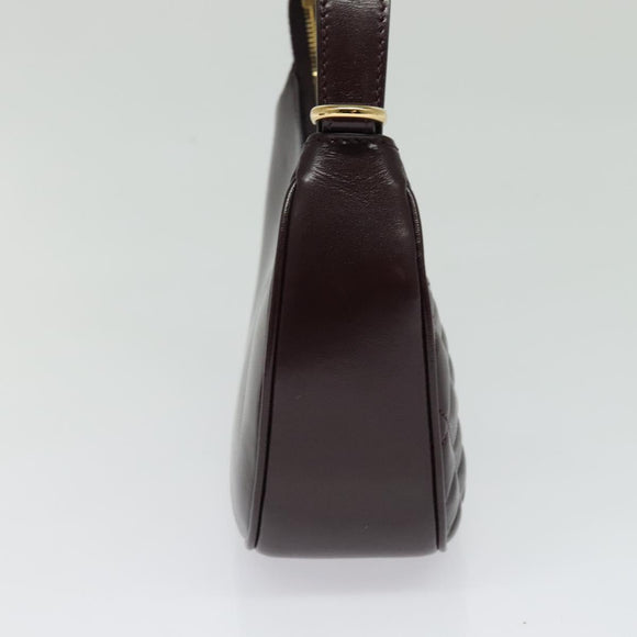 VERSACE Shoulder Bag Leather 2way Brown Gold Auth 130287