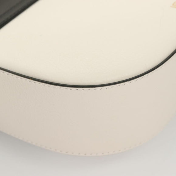 VERSACE Shoulder Bag Leather Black Gold white Auth 130294