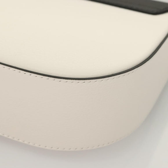 VERSACE Shoulder Bag Leather Black Gold white Auth 130294