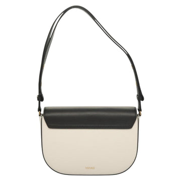 VERSACE Shoulder Bag Leather Black Gold white Auth 130294 - 0