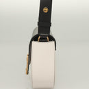 VERSACE Shoulder Bag Leather Black Gold white Auth 130294-3