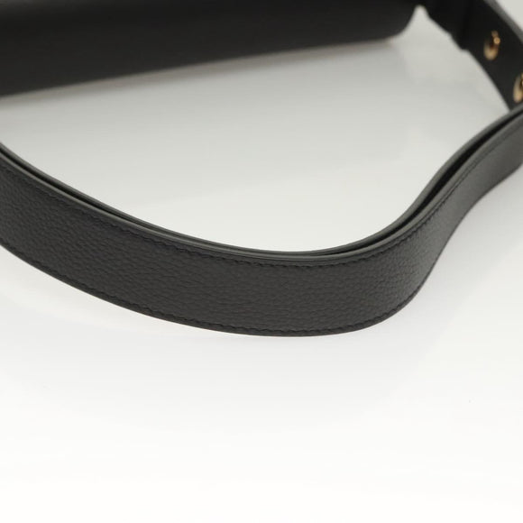 VERSACE Shoulder Bag Leather Black Gold white Auth 130294