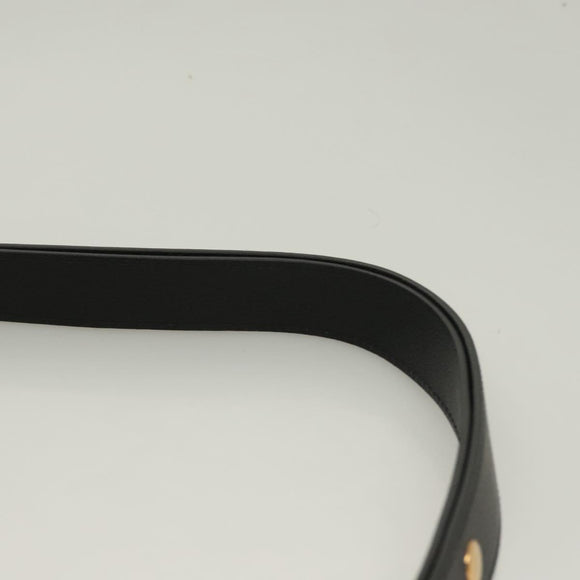 VERSACE Shoulder Bag Leather Black Gold white Auth 130294