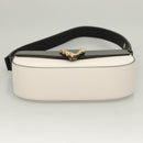 VERSACE Shoulder Bag Leather Black Gold white Auth 130294-5