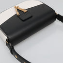 VERSACE Shoulder Bag Leather Black Gold white Auth 130296-6
