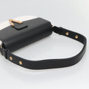 VERSACE Shoulder Bag Leather Black Gold white Auth 130296-7