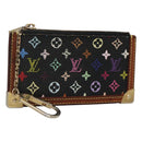LOUIS VUITTON Multicolor Pochette Cles Coin Purse Black M13664 LV Auth 130299-1