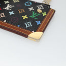 LOUIS VUITTON Multicolor Pochette Cles Coin Purse Black M13664 LV Auth 130299-15