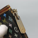 LOUIS VUITTON Multicolor Pochette Cles Coin Purse Black M13664 LV Auth 130299-9