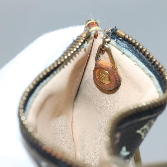 LOUIS VUITTON Multicolor Pochette Cles Coin Purse Black M13664 LV Auth 130299