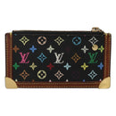 LOUIS VUITTON Multicolor Pochette Cles Coin Purse Black M13664 LV Auth 130299-2