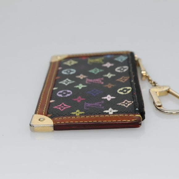 LOUIS VUITTON Multicolor Pochette Cles Coin Purse Black M13664 LV Auth 130299