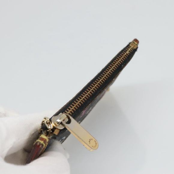 LOUIS VUITTON Multicolor Pochette Cles Coin Purse Black M13664 LV Auth 130299