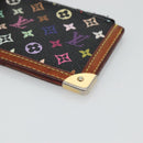 LOUIS VUITTON Multicolor Pochette Cles Coin Purse Black M13664 LV Auth 130299-8