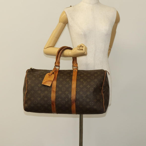 LOUIS VUITTON Monogram Keepall 45 Boston Bag M41428 LV Auth 130325