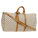 LOUIS VUITTON Damier Azur Keepall Bandouliere 55 Boston Bag N41429 Auth 130330-1