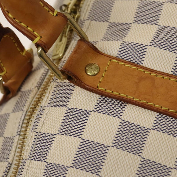 LOUIS VUITTON Damier Azur Keepall Bandouliere 55 Boston Bag N41429 Auth 130330