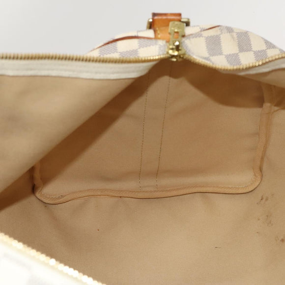 LOUIS VUITTON Damier Azur Keepall Bandouliere 55 Boston Bag N41429 Auth 130330