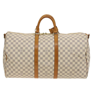 LOUIS VUITTON Damier Azur Keepall Bandouliere 55 Boston Bag N41429 Auth 130330 - 0