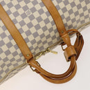 LOUIS VUITTON Damier Azur Keepall Bandouliere 55 Boston Bag N41429 Auth 130330-7