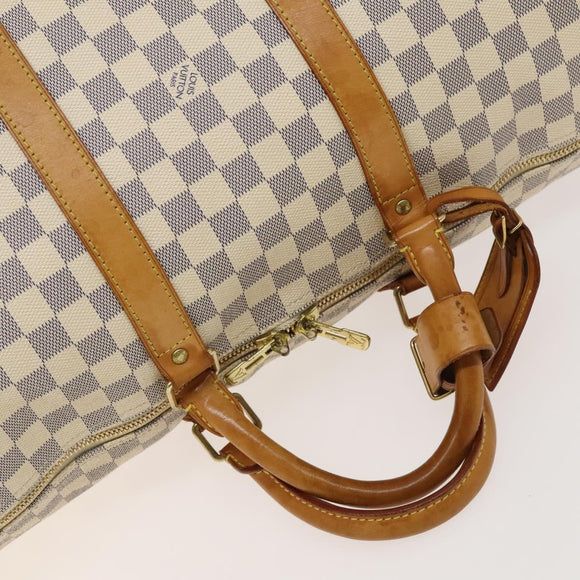LOUIS VUITTON Damier Azur Keepall Bandouliere 55 Boston Bag N41429 Auth 130330