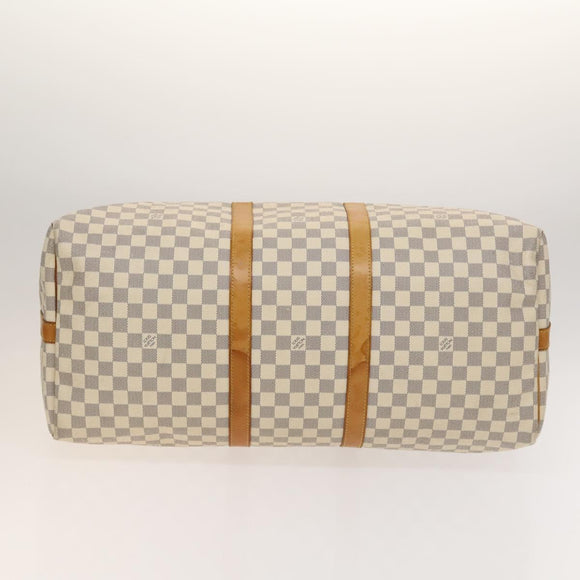 LOUIS VUITTON Damier Azur Keepall Bandouliere 55 Boston Bag N41429 Auth 130330