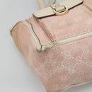 GUCCI GG Canvas Abbey Tote Bag Pink Gold 146247 Auth 130344-14