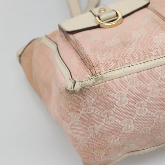 GUCCI GG Canvas Abbey Tote Bag Pink Gold 146247 Auth 130344