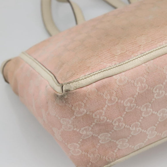 GUCCI GG Canvas Abbey Tote Bag Pink Gold 146247 Auth 130344