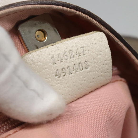GUCCI GG Canvas Abbey Tote Bag Pink Gold 146247 Auth 130344