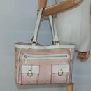 GUCCI GG Canvas Abbey Tote Bag Pink Gold 146247 Auth 130344-21