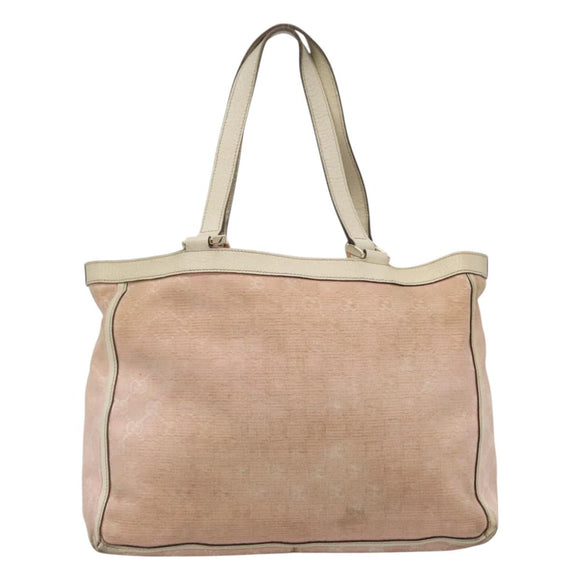 GUCCI GG Canvas Abbey Tote Bag Pink Gold 146247 Auth 130344