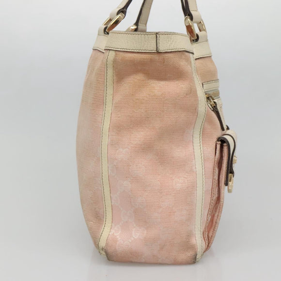 GUCCI GG Canvas Abbey Tote Bag Pink Gold 146247 Auth 130344