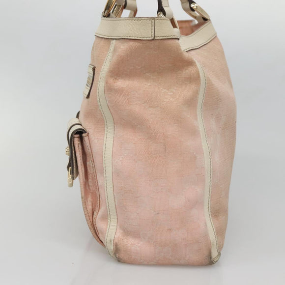 GUCCI GG Canvas Abbey Tote Bag Pink Gold 146247 Auth 130344