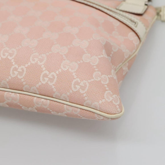 GUCCI GG Canvas Sherry Line Tote Bag Pink Silver 145809 Auth 130345