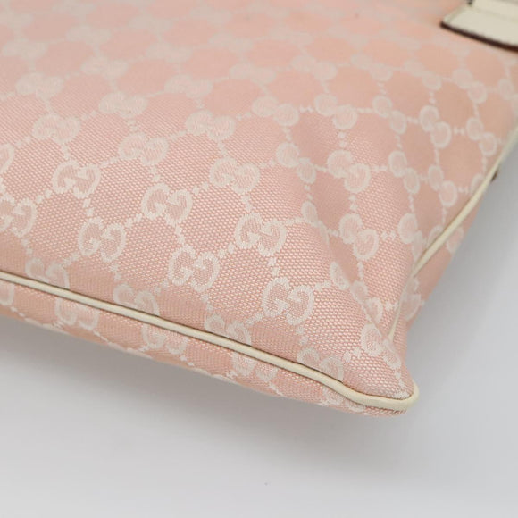 GUCCI GG Canvas Sherry Line Tote Bag Pink Silver 145809 Auth 130345