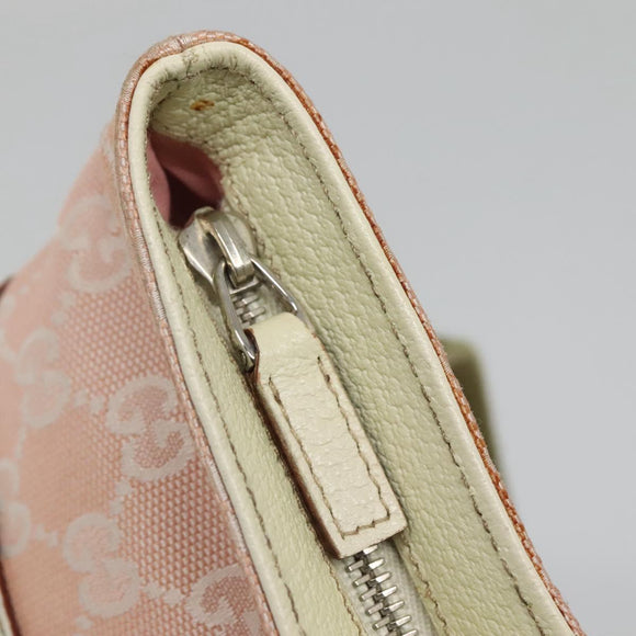 GUCCI GG Canvas Sherry Line Tote Bag Pink Silver 145809 Auth 130345