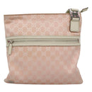 GUCCI GG Canvas Sherry Line Tote Bag Pink Silver 145809 Auth 130345-2