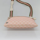 GUCCI GG Canvas Sherry Line Tote Bag Pink Silver 145809 Auth 130345-9