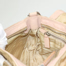 PRADA Shoulder Bag Nylon Leather Beige Silver Auth 130350-22