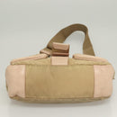 PRADA Shoulder Bag Nylon Leather Beige Silver Auth 130350-5