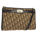 Christian Dior Trotter Canvas Shoulder Bag Brown Gold Auth 130355-1