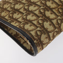 Christian Dior Trotter Canvas Shoulder Bag Brown Gold Auth 130355-16